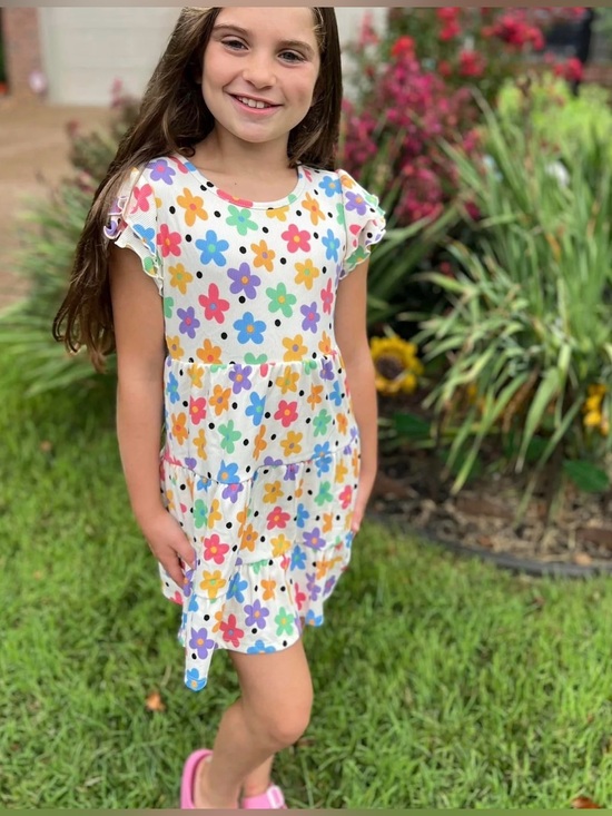 LuLaRoe Other - NWT Molly ruffle dress, girls dress, flowers, size 2, LuLaRoe Gigi + Jax